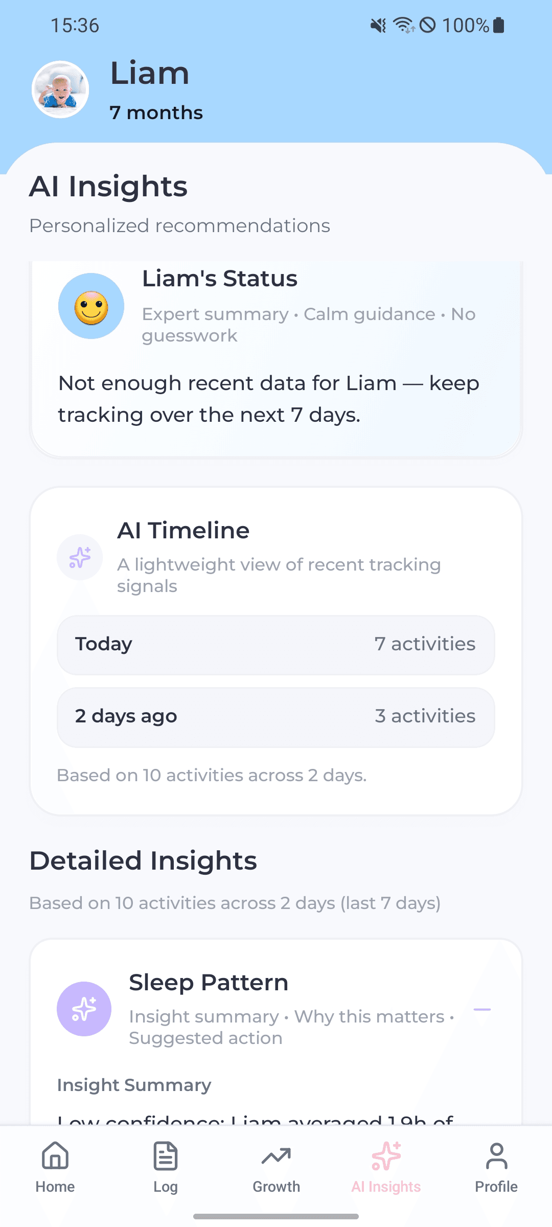 AI insights screen