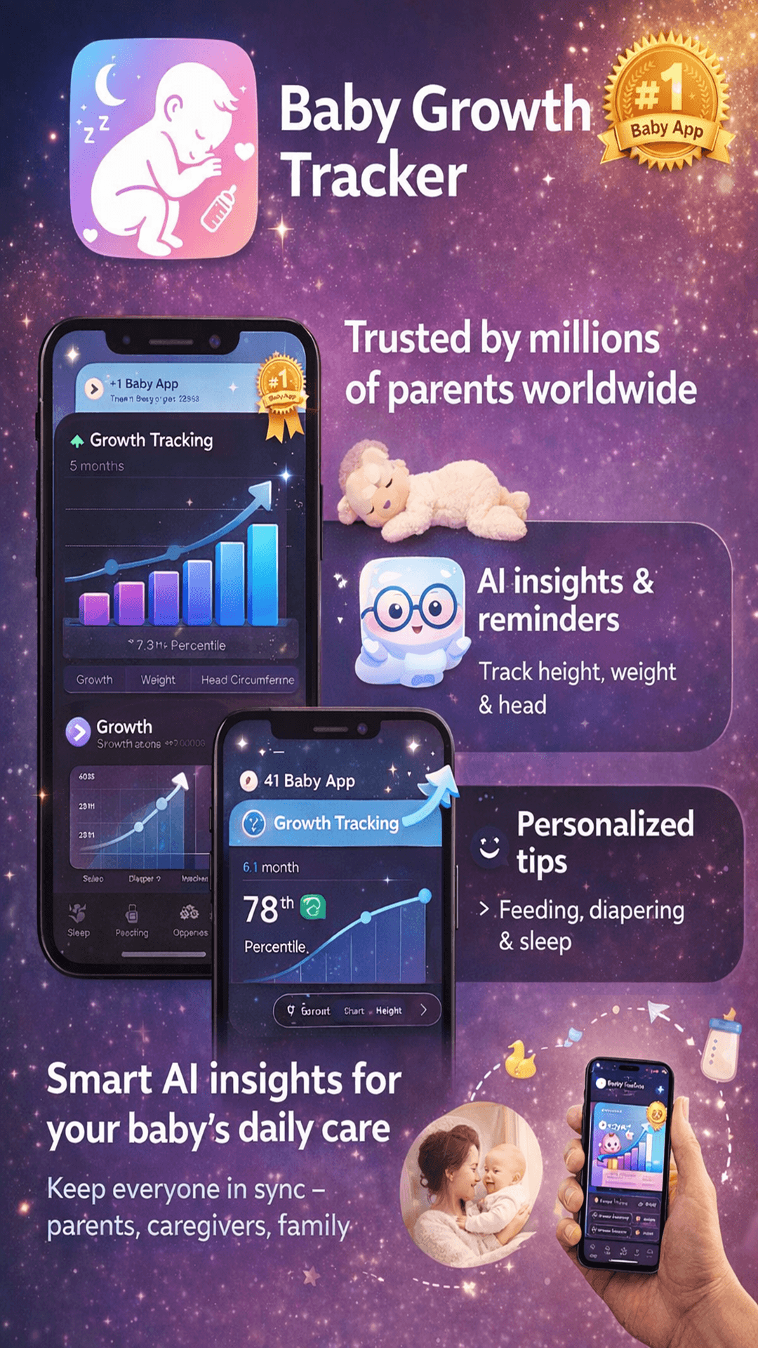 Baby Growth Tracker – AI app screen mockup